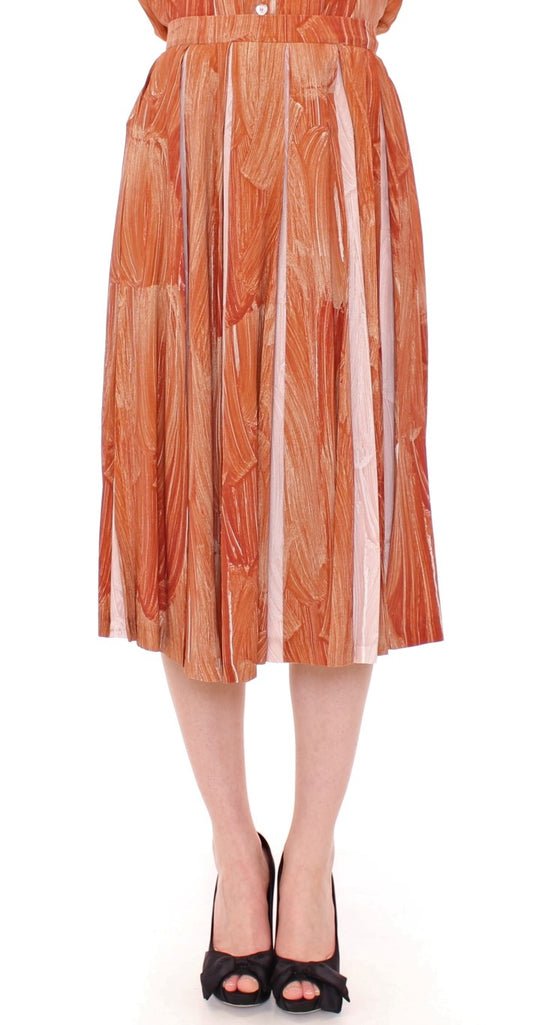 Orange-brauner, schicker Rock bis zum Knie