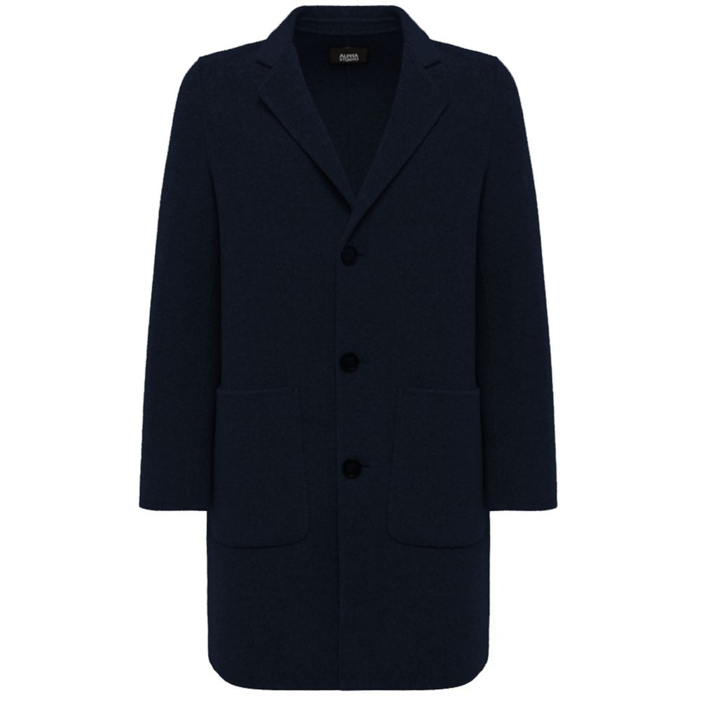 Blaue Wolljacke