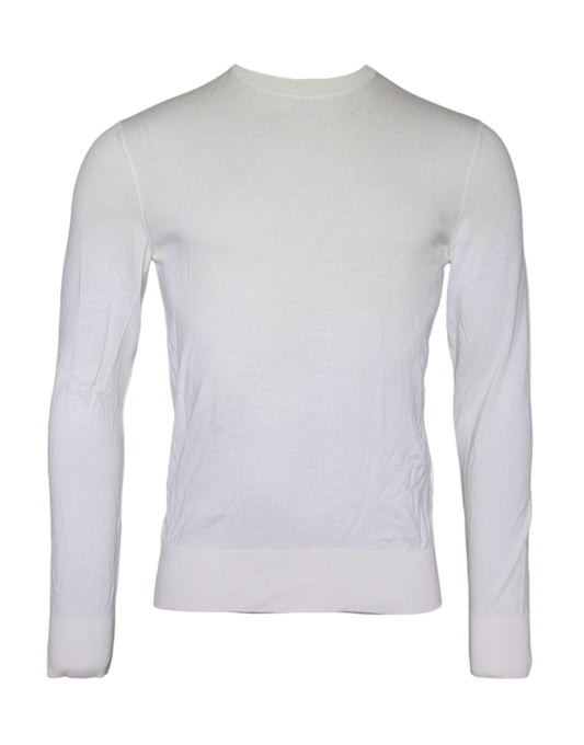 Pullover mit Rollkragen aus Wolle in gebrochenem Weiß