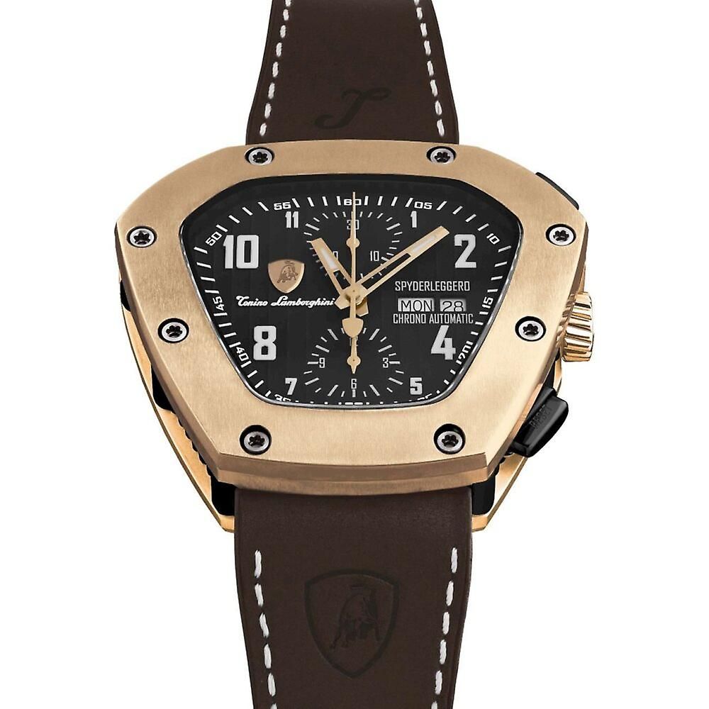 Schwarze Lederuhr