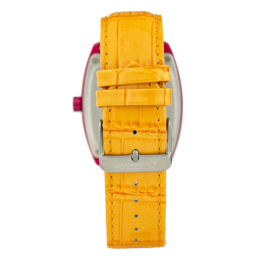 orangefarbene Lederuhr