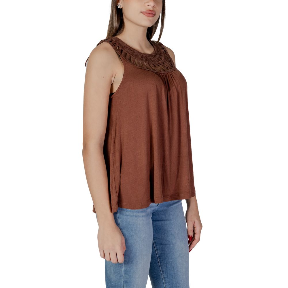 Braune Viskose Tops & T-Shirt