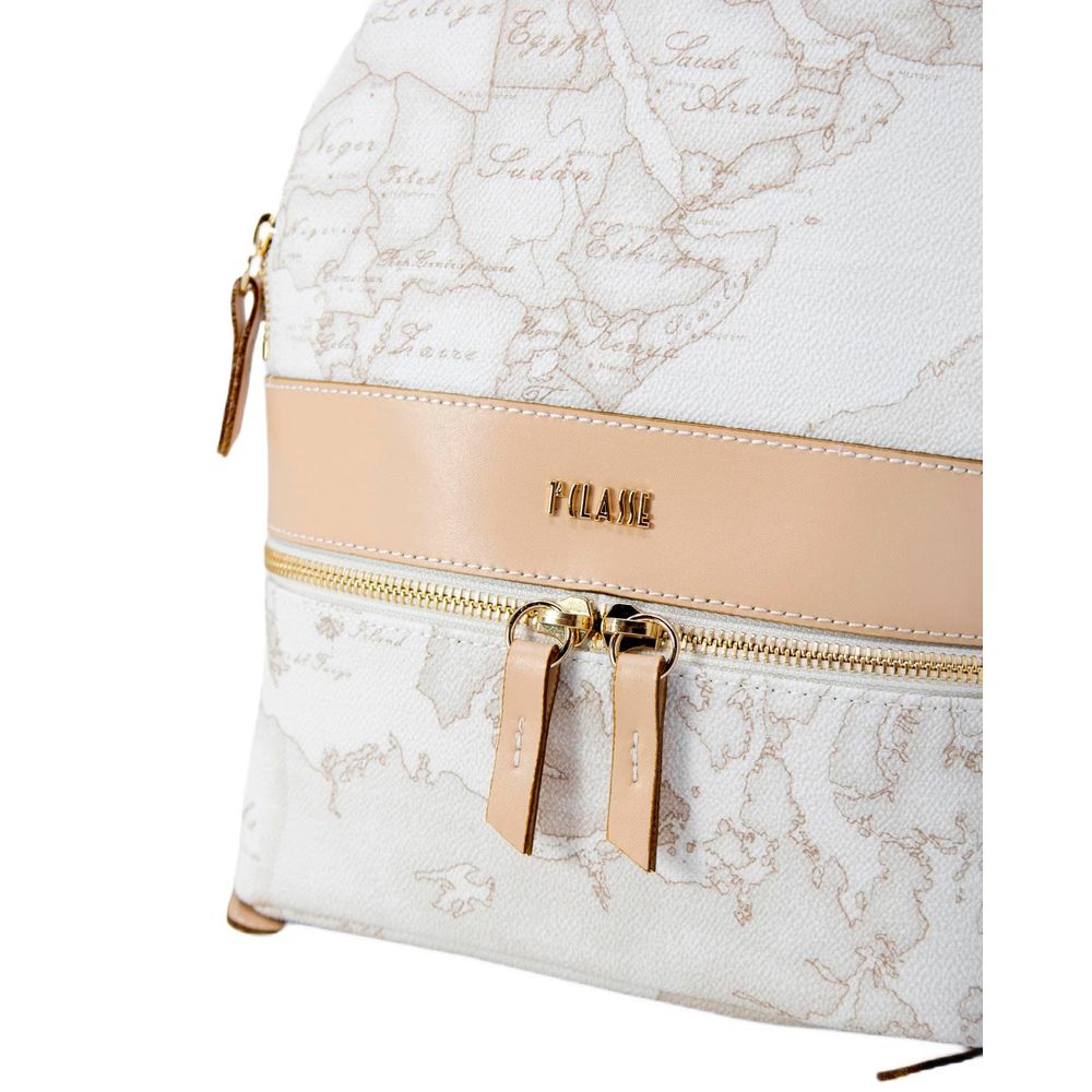 White Artificial Leather Backpack