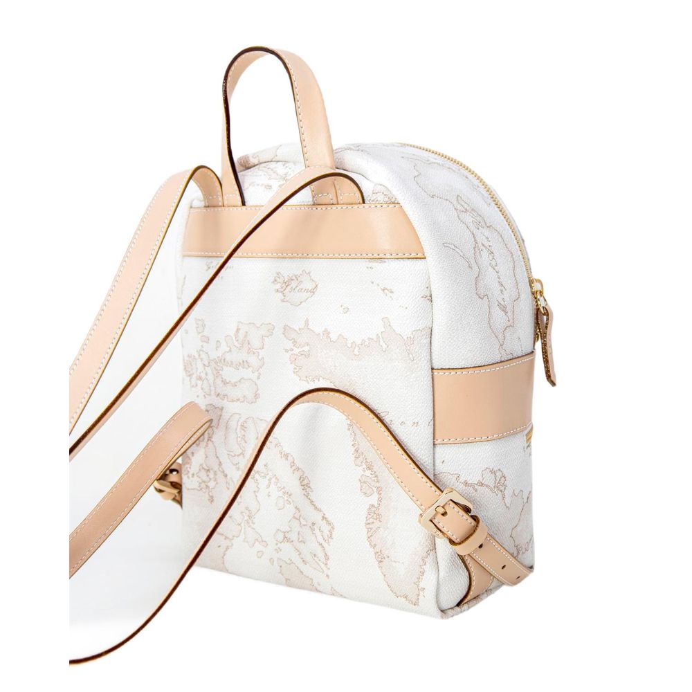 White Artificial Leather Backpack
