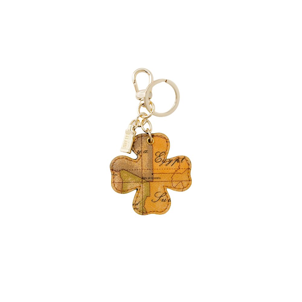 Beige Artificial Leather Keychain