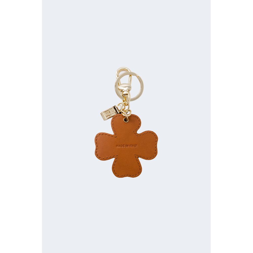 Beige Artificial Leather Keychain