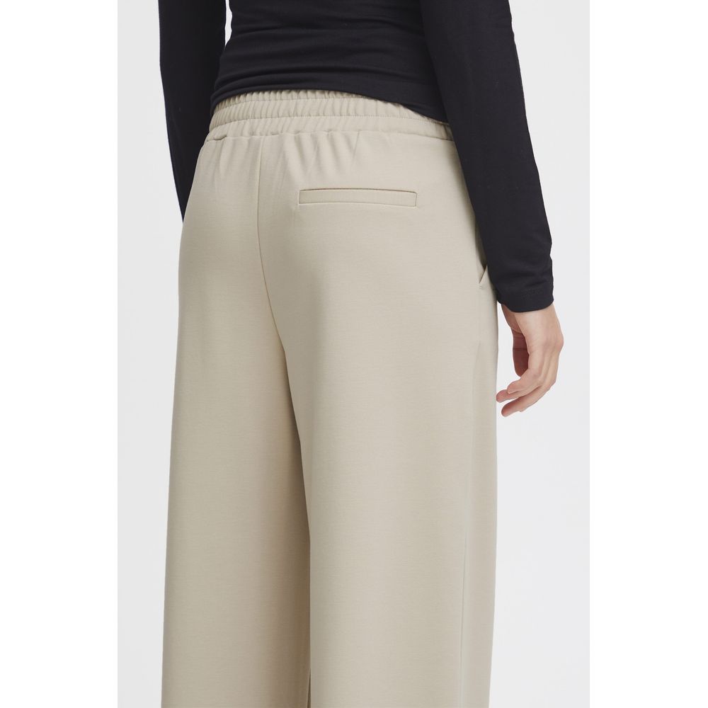 Beige Recycled Polyurethane Jeans & Pant