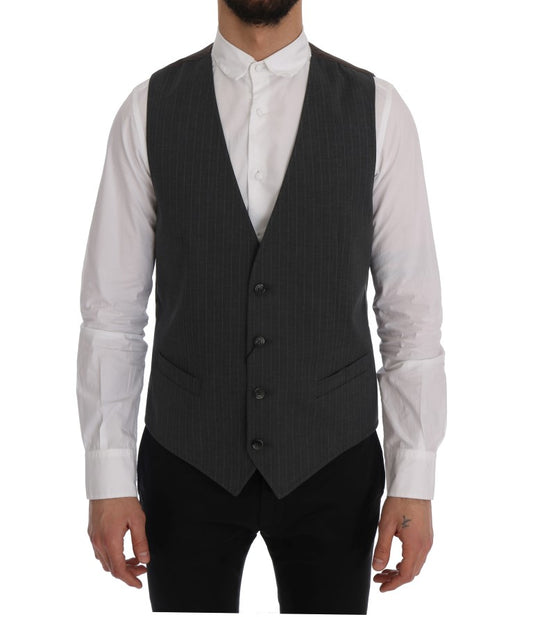 Elegante gestreifte graue Weste