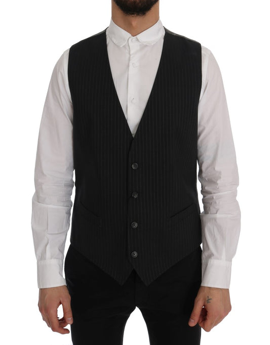 Elegante gestreifte graue Weste