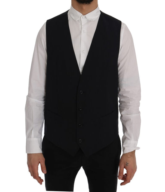 Elegante Weste aus gestreifter Wollmischung