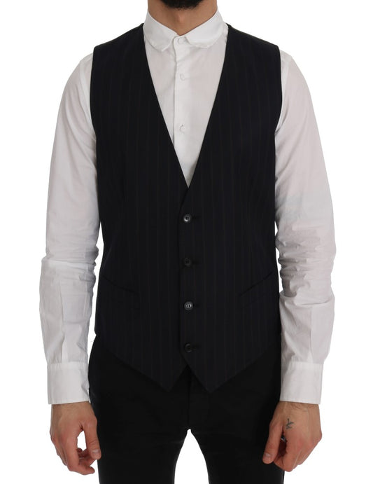 Elegante Weste aus gestreifter Wollmischung