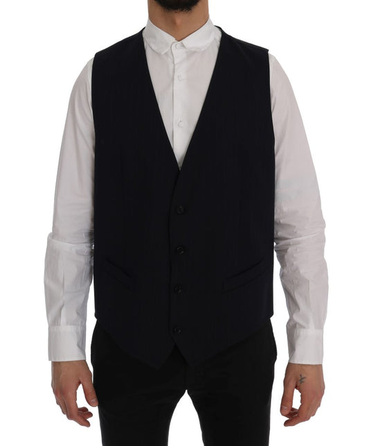 Elegante Weste aus gestreifter Wollmischung