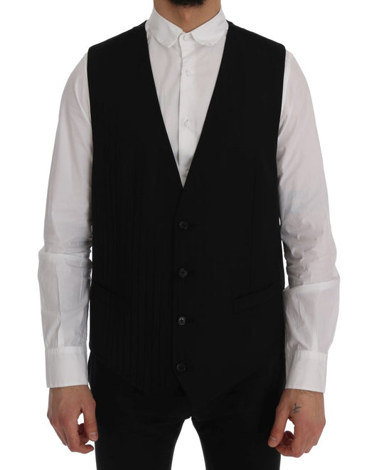 Elegante Weste aus gestreifter Wollmischung