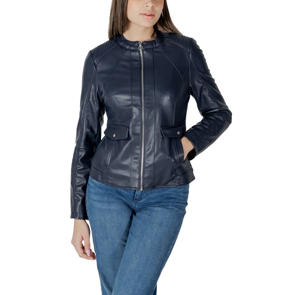 Black Polyester Jackets & Coat