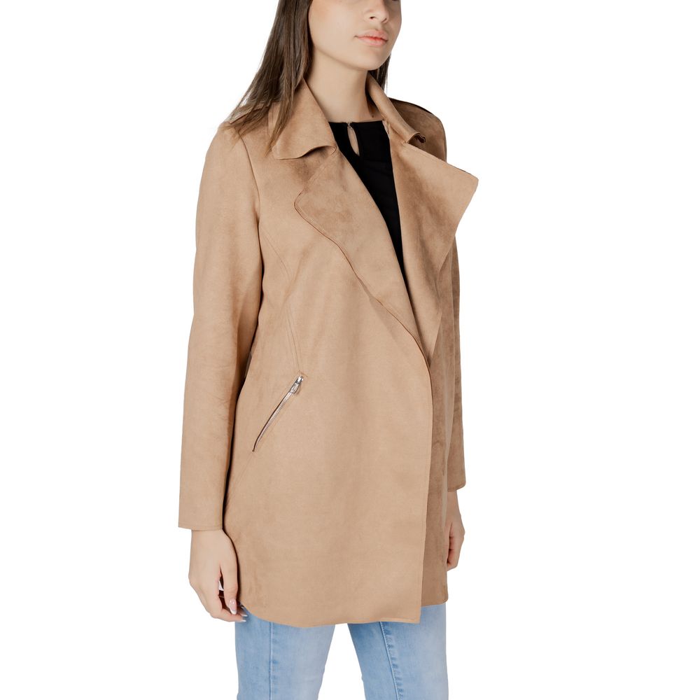 Beige Polyester Jackets & Coat