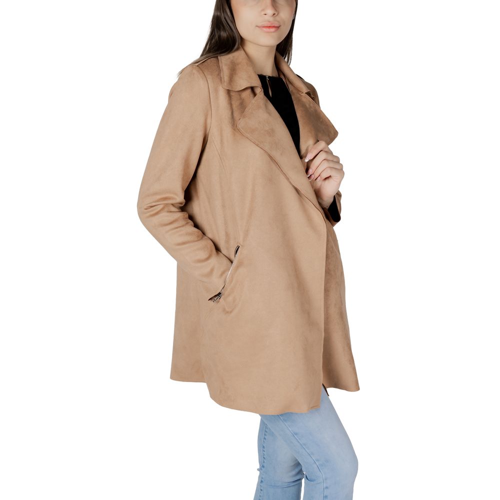 Beige Polyester Jackets & Coat