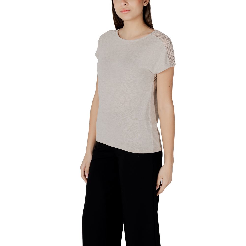 Beige Polyester Tops & T-Shirt