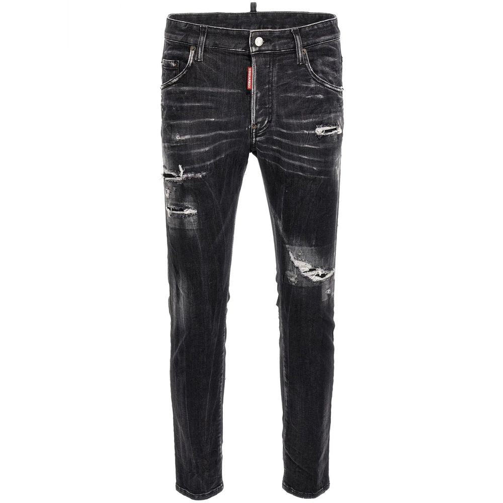 Black Cotton Jeans & Pant
