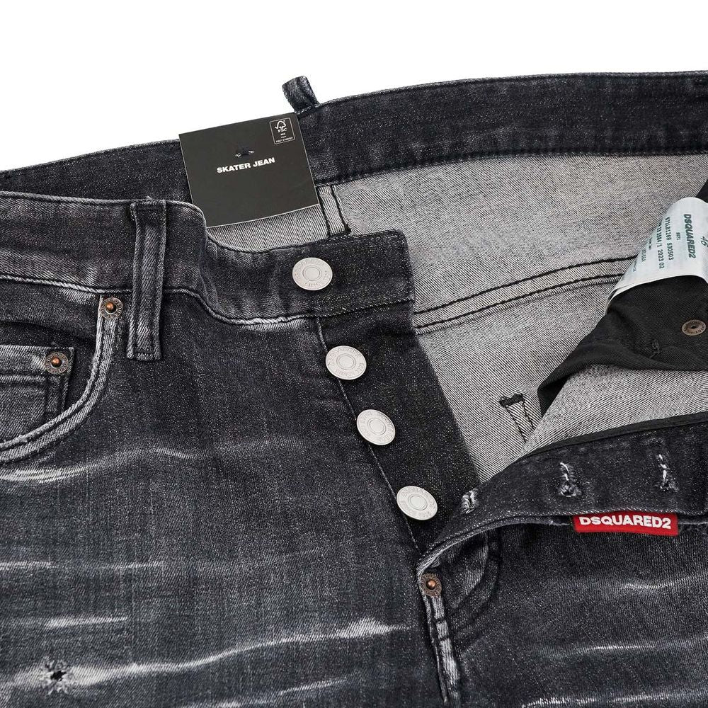 Black Cotton Jeans & Pant