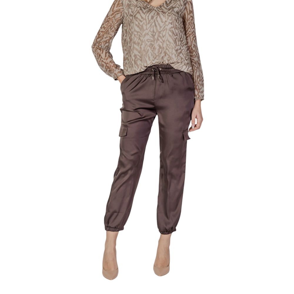 Brown Polyester Jeans & Pant