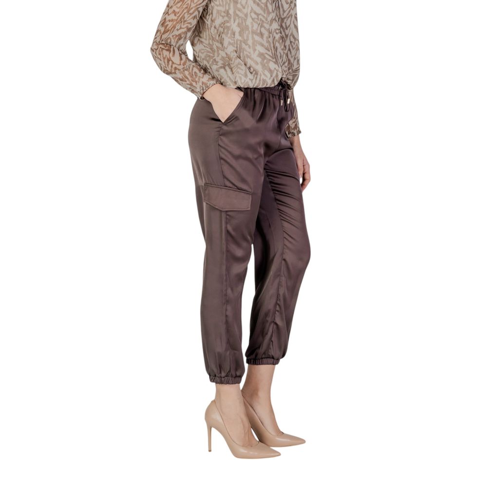 Brown Polyester Jeans & Pant