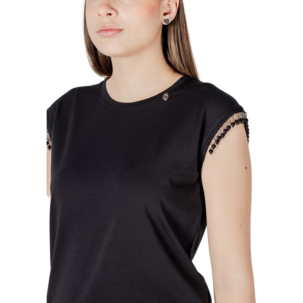 Black Cotton Tops & T-Shirt