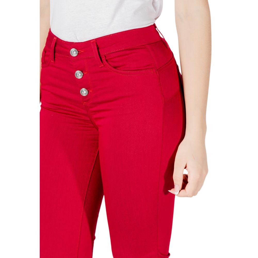 Red Cotton Jeans & Pant