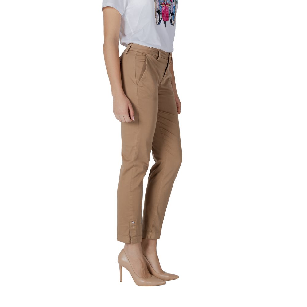 Beige Cotton Jeans & Pant