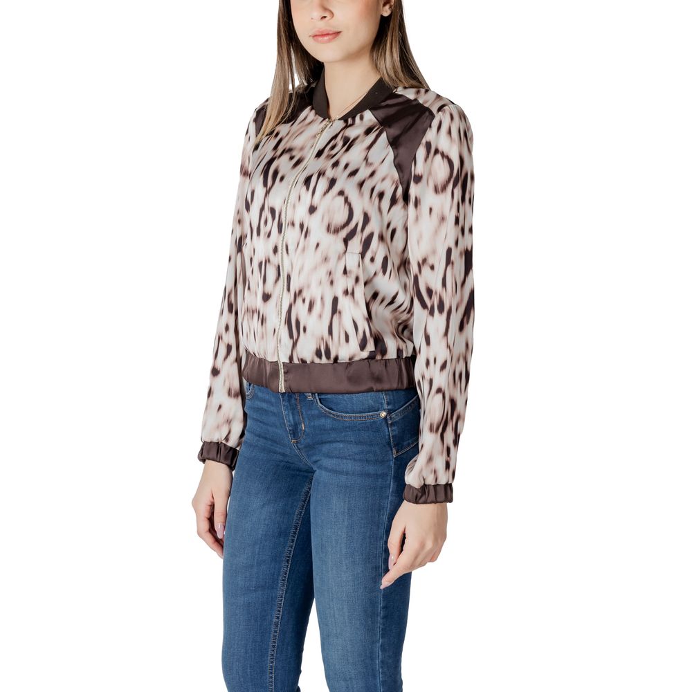 Beige Polyester Jackets & Coat