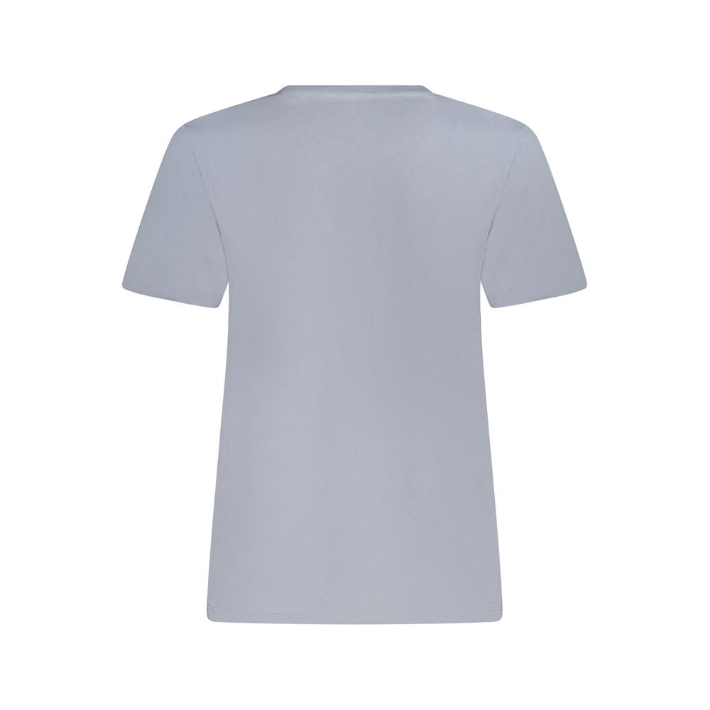 Light Blue Cotton Tops & T-Shirt