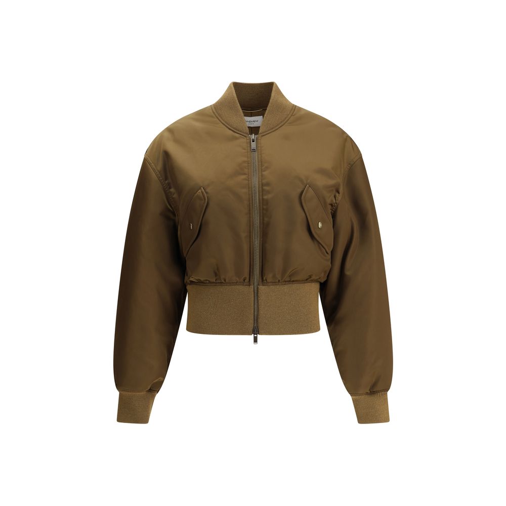 Glossy nylon bomber Jacket