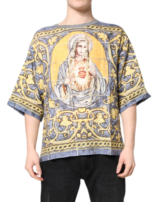 Multicolor Religious Print Round Neck T-shirt