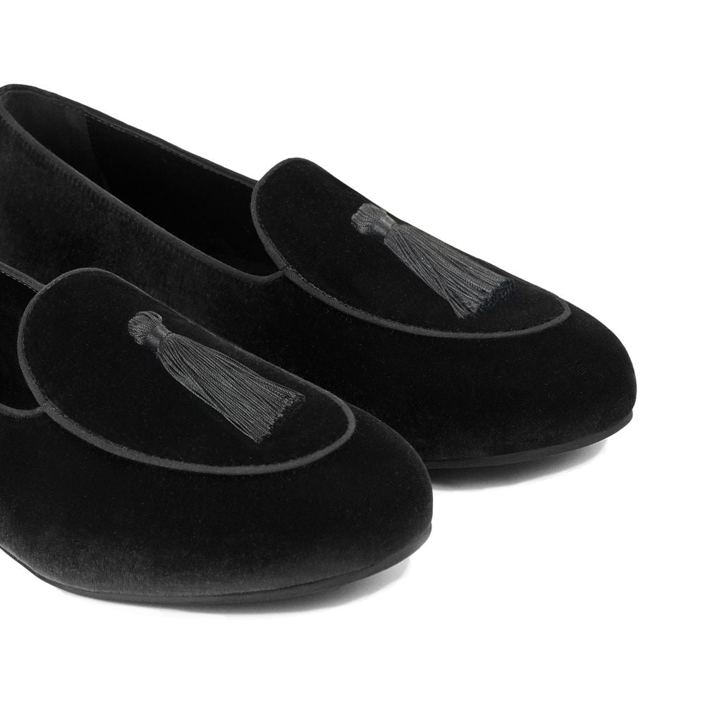Black Velvet Loafer