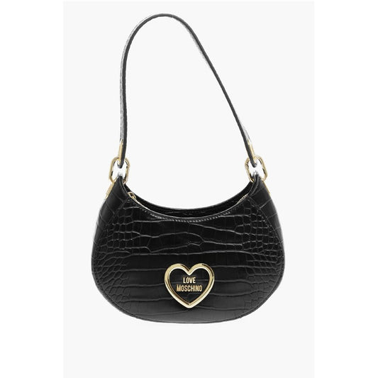 LOVE Crocodile Effect Faux Leather Hobo Bag