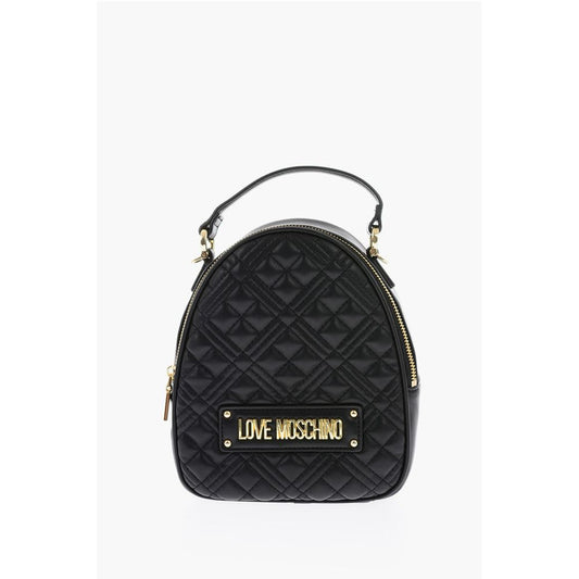 Love Quilted Faux Leather Mini Bag with Golden Details