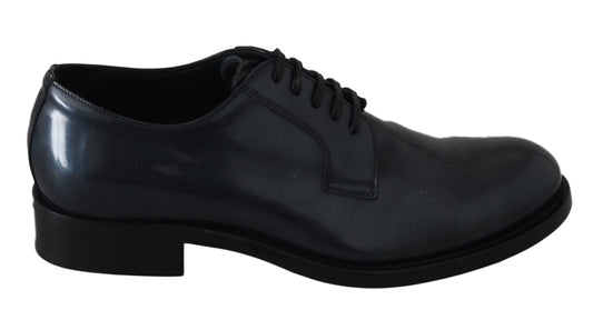 Elegante Derby-Schuhe aus blauem Leder