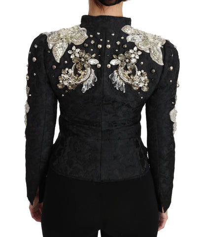 Elegante schwarz-silberne Barockjacke
