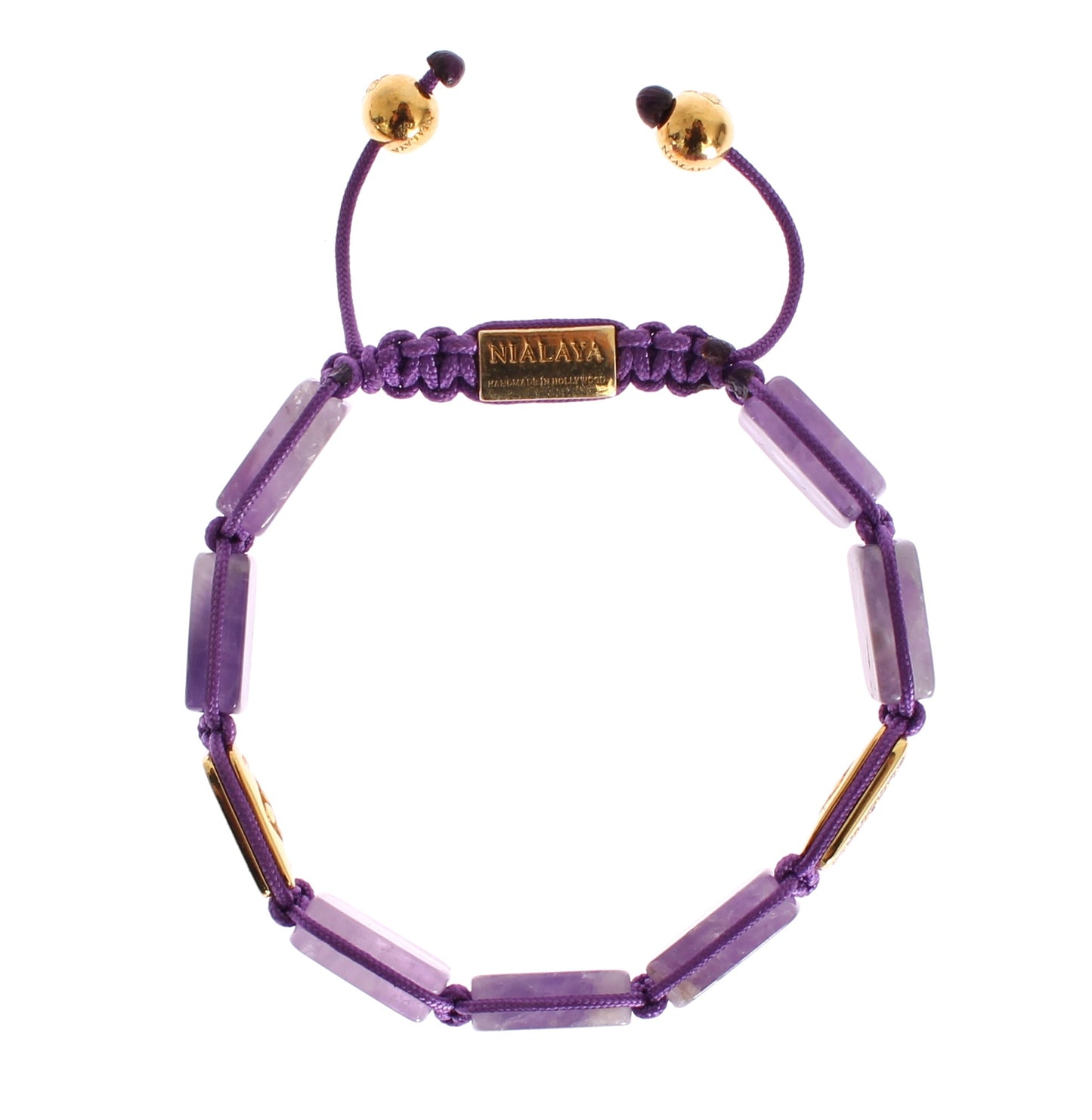 Schillerndes, diamantvergoldetes Amethystarmband