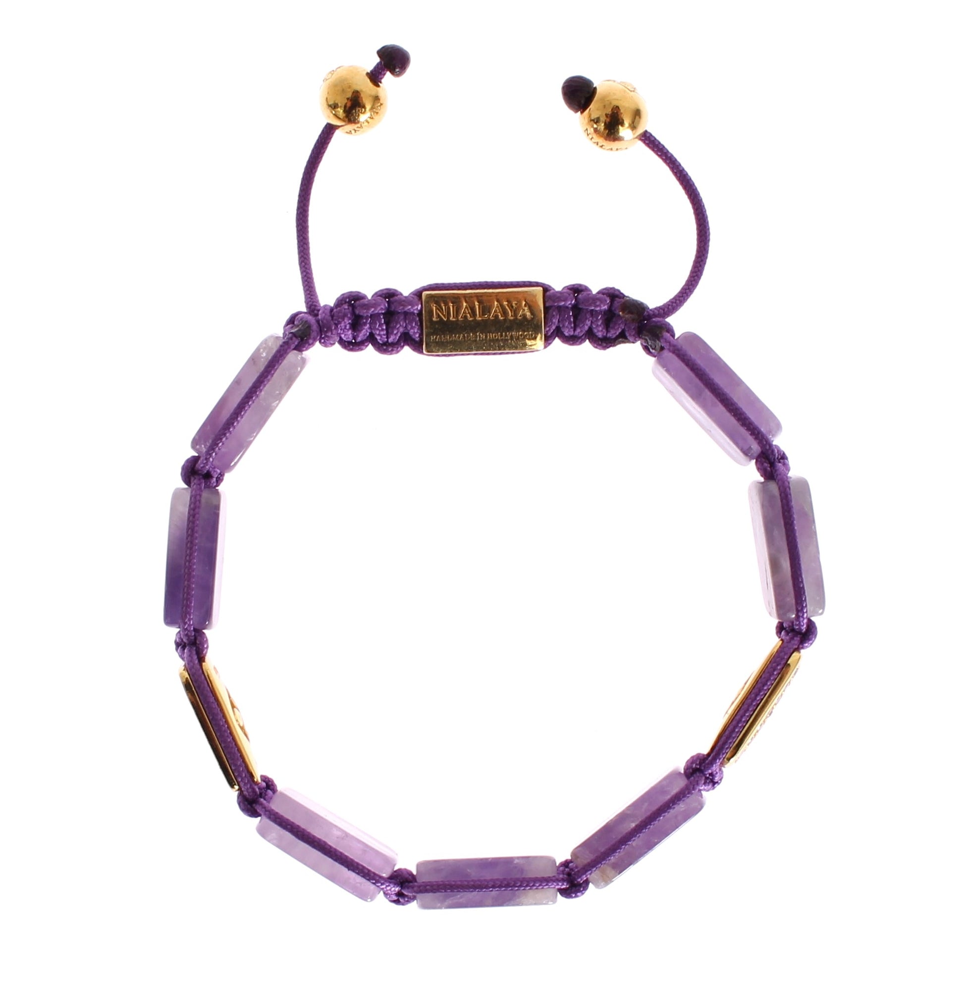 Schillerndes, diamantvergoldetes Amethystarmband