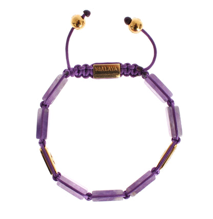 Schillerndes, diamantvergoldetes Amethystarmband