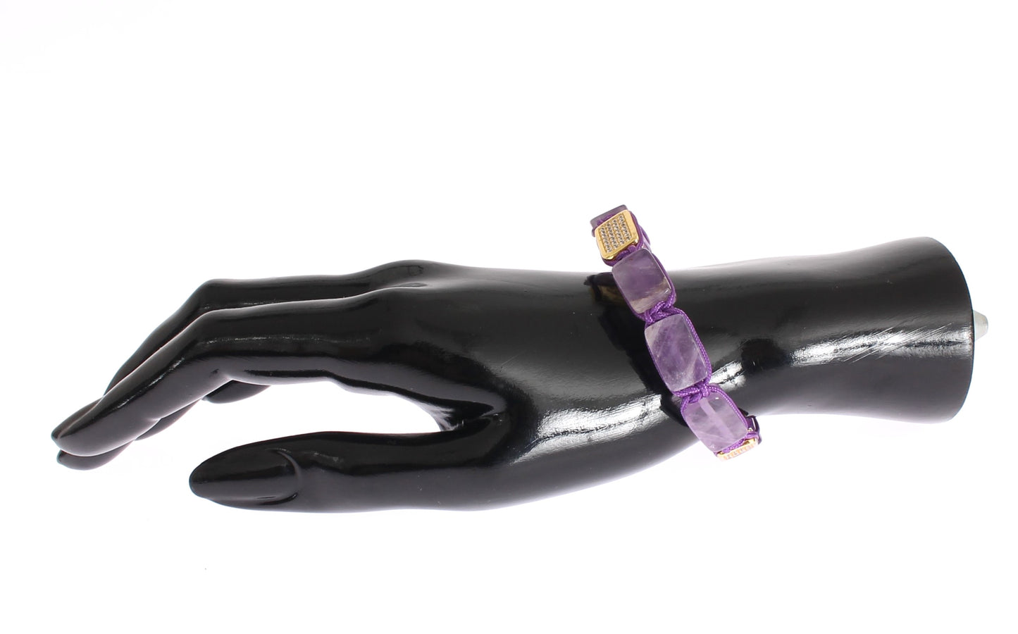 Schillerndes, diamantvergoldetes Amethystarmband