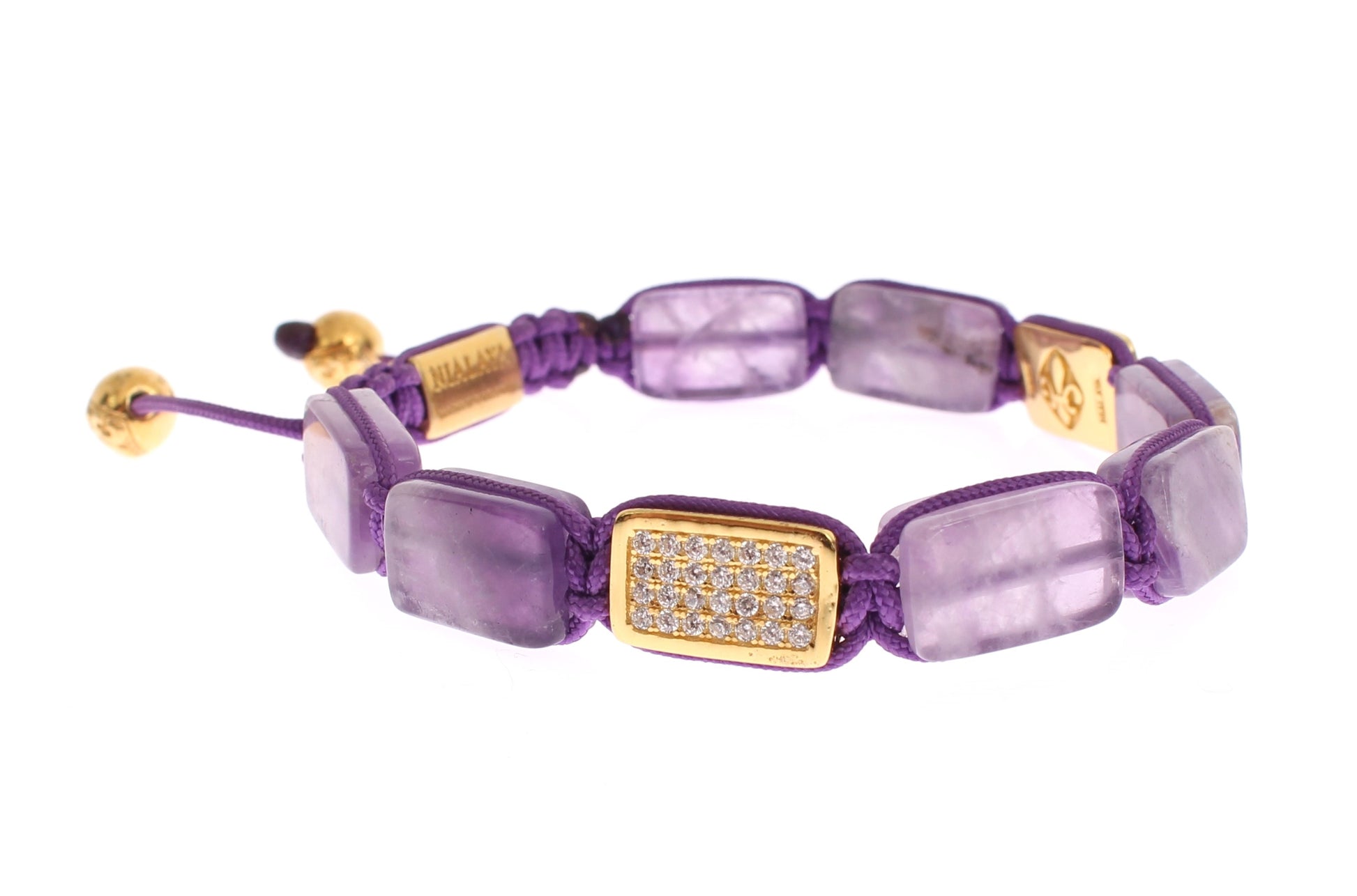 Schillerndes, diamantvergoldetes Amethystarmband