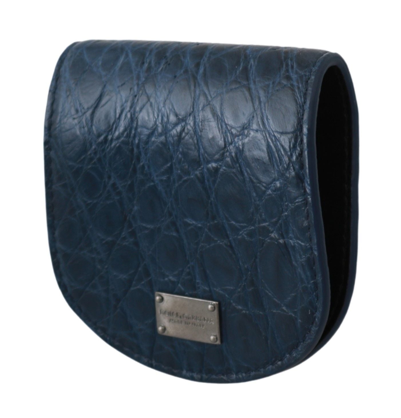 Elegante blaue Kondomhülle aus Leder von Caimano