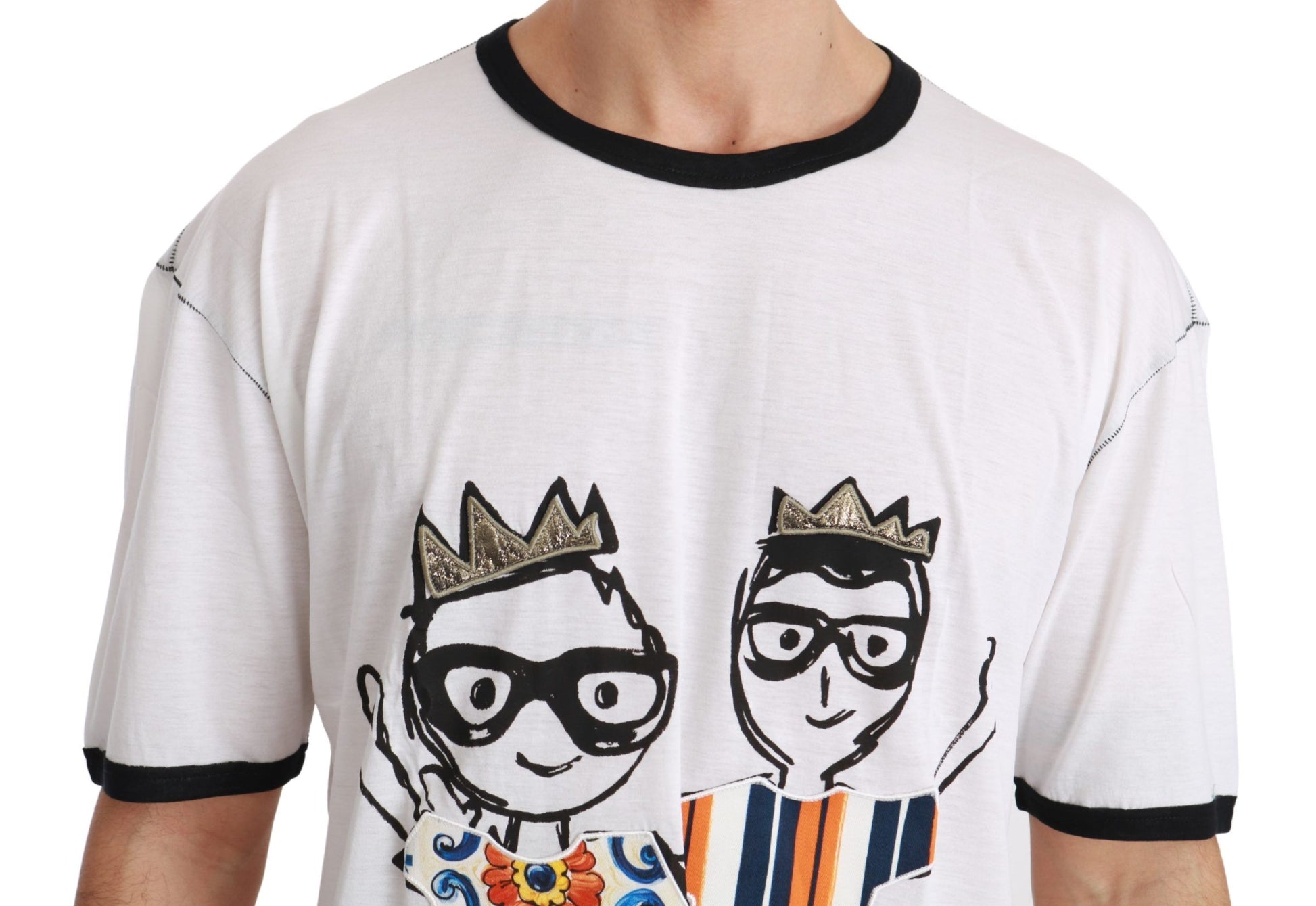 Elegantes weißes Herren-T-Shirt aus Seidenmischung