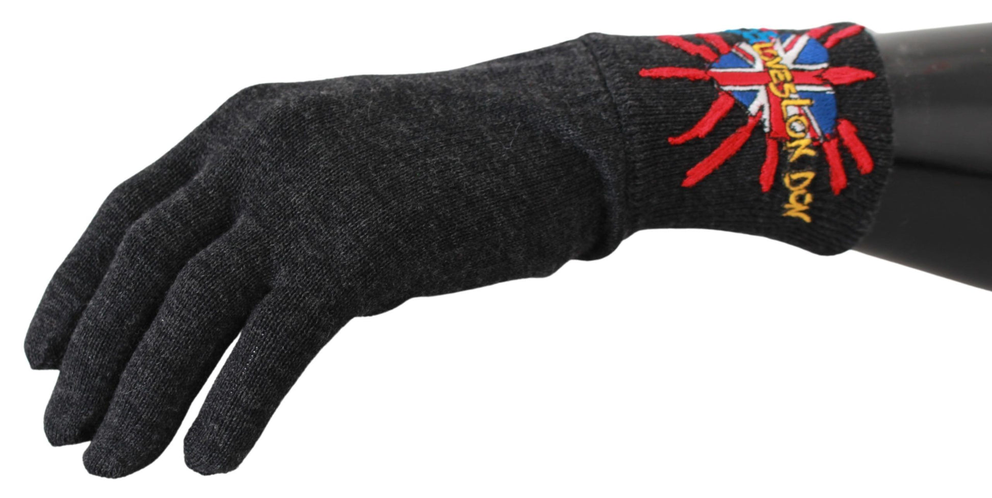Graue Unisex-Handschuhe aus Schurwolle