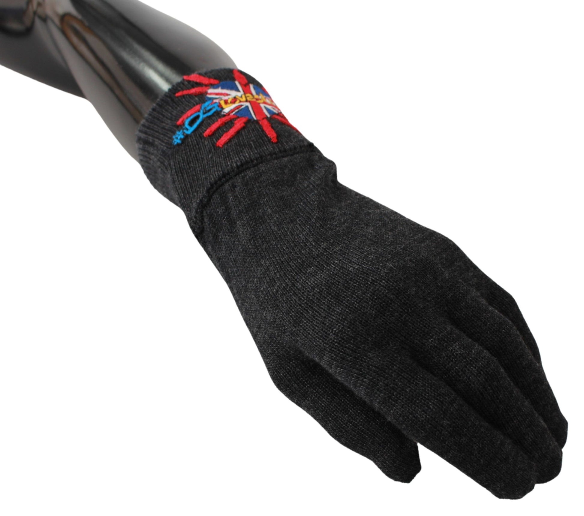 Graue Unisex-Handschuhe aus Schurwolle
