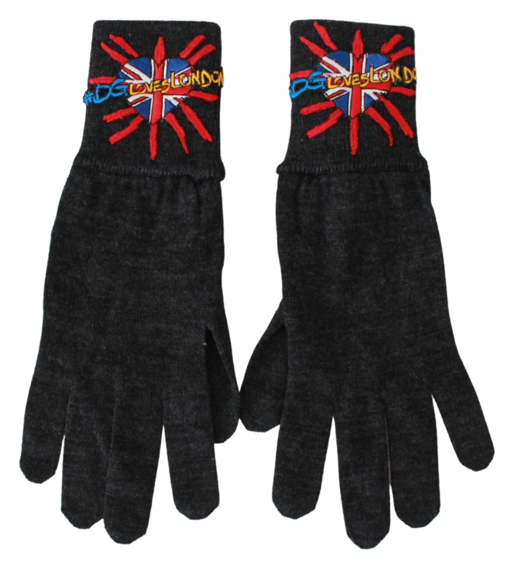 Graue Unisex-Handschuhe aus Schurwolle