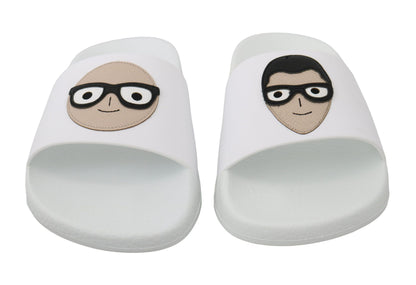 Schicke weiße Slide-Sandalen – luxuriöse Sommerschuhe