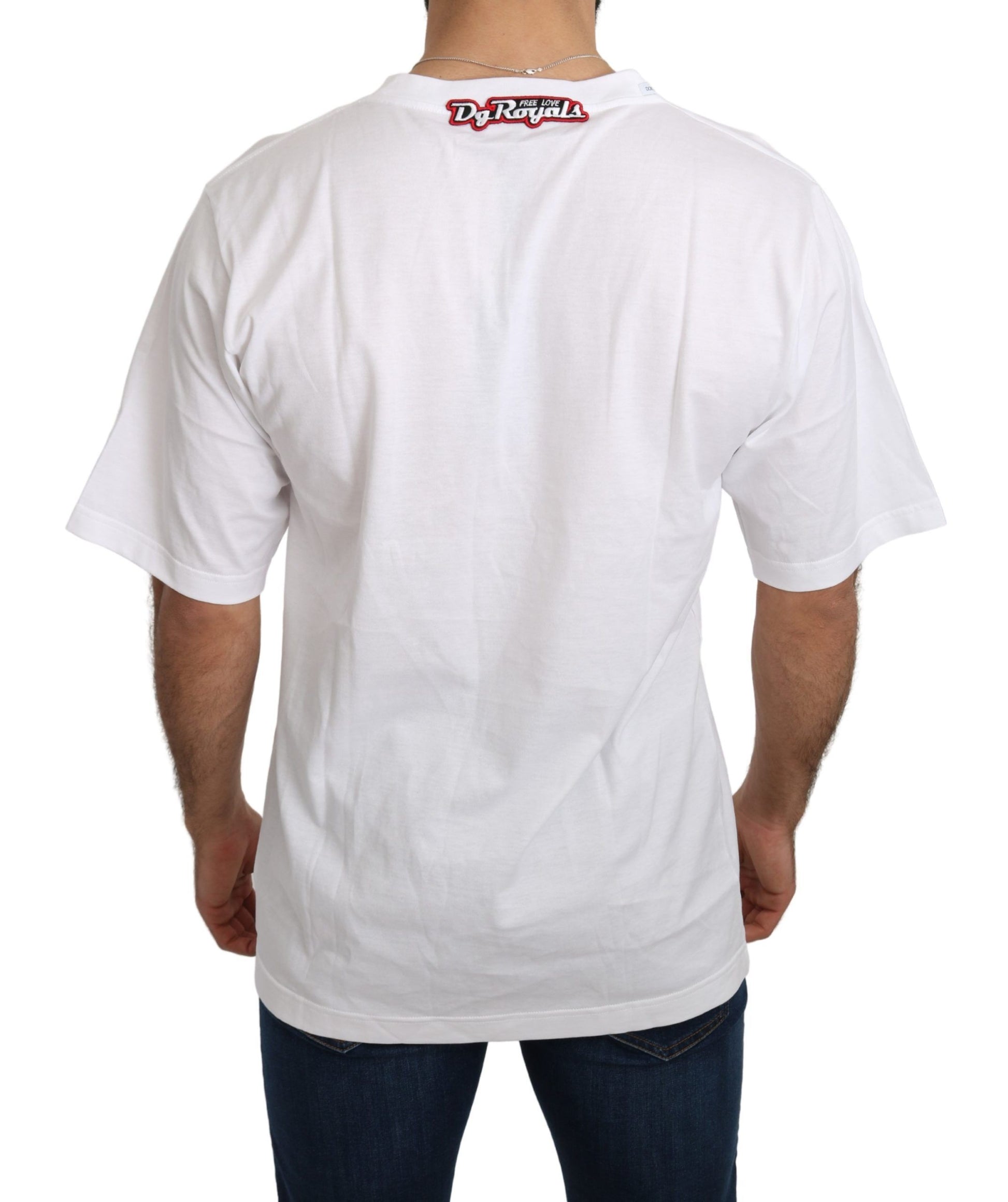 Schmales Rundhals-T-Shirt mit Panda-Motiv
