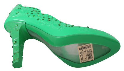 Bezaubernde Cinderella Pumps aus Kristall in sattem Grün